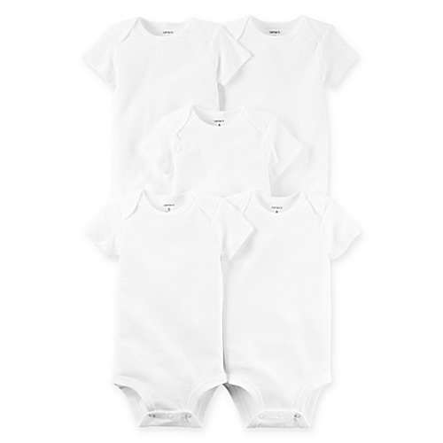 Carter's 5-Pack Newborn White Short Sleeve Bodysuits - Product Offer