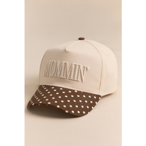 Mommin Polka Dot Trucker Hat in Brown & Ivory | Altar'd State
