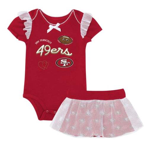 Girls Infant San Francisco 49ers Outerstuff Scarlet Melted Hearts Printed Bodysuit and Skirt Set