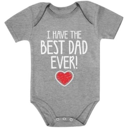 Tstars Best Dad Ever Baby Bodysuit - Gift for Dad from Baby Boy or Girl Cute Father's Day Newborn Outfit