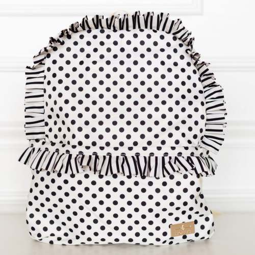 Polka Stripe Ruffled Nylon Backpack