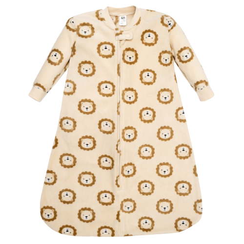 Hudson Baby Infant Boys Long-Sleeve Fleece Sleeping Bag, Tan Brave Lion, 6-12 Months