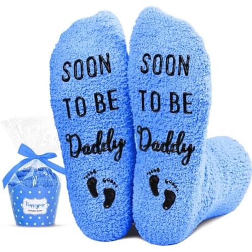 HAPPYPOP Blue Family Gifts For Him - Gifts For New Dad Trouphy Husband Uncle Father, Funny Socks For Men
