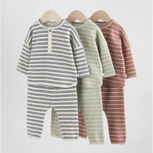 Buy Green/Blue/Brown Stripe Baby Top & Leggings 6 Piece Set (0mths-3yrs) from Next USA