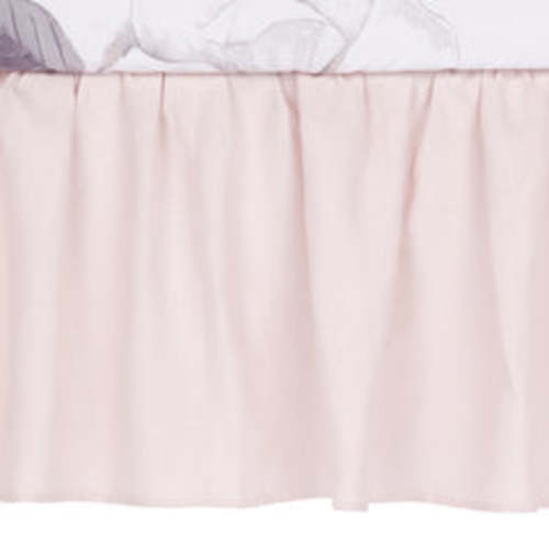 Pink Linen Crib Skirt