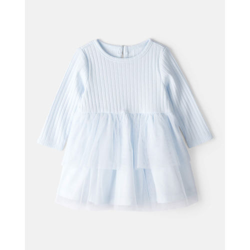 Baby Girl Tulle Long-Sleeve Dress - Blue - Carter's | Carter's