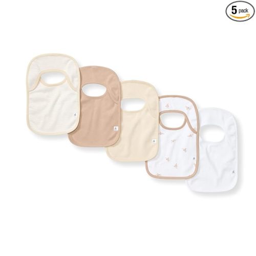 Burt's Bees Baby Organic Baby Bibs – 100% Cotton Newborn Infant Bibs for Baby Boys & Girls