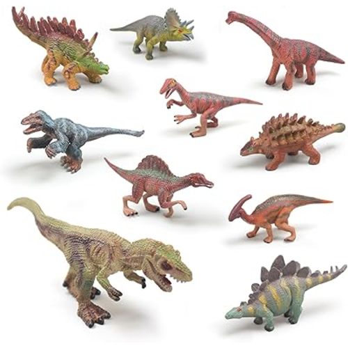 10PCS Dinosaur Toys,Big Size Dinosaur Toys for Kids 3-5 Realistic Figures PVC Toddler Birthday Party Favors