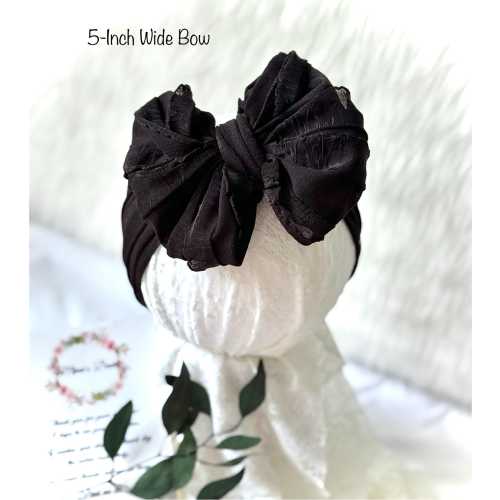 Black Ruffled Bow, Ruffled Hair Bow, Bow Headwrap, Messy Hair Bow, Black Hair Bow,Bow for Baby/Toddler, Double Bow, Baby Gift, Gift for Girl