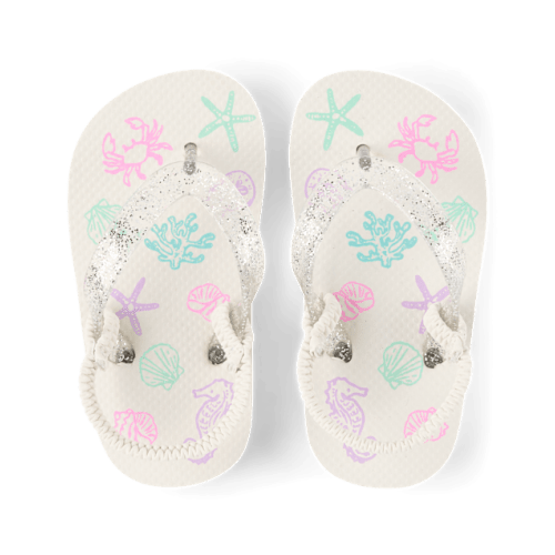 Toddler Girls Seashell Flip Flops - Multi