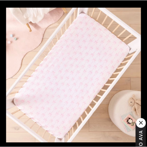 Adairs Kids - Beautiful Bow White Fitted Bassinet Sheet 2pk | Adairs