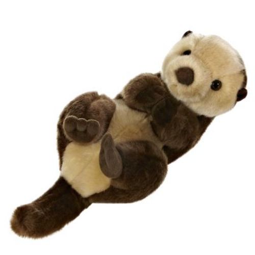 Aurora Medium Sea Otter Miyoni Realistic Stuffed Animal Brown 10"