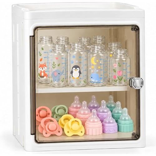 BUSOHA Baby Bottle Organizer - 2 Tiers Acrylic Bottle Storage Organizer