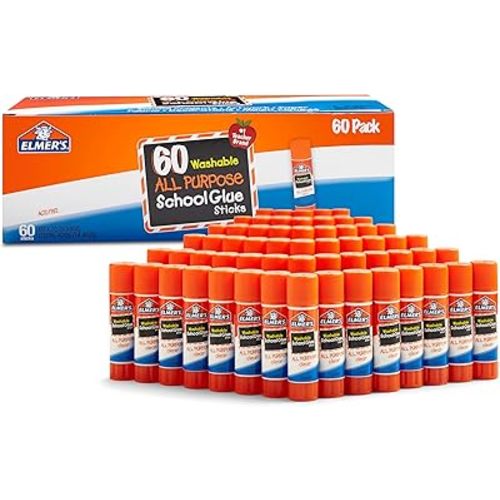Elmer's All Purpose School Glue Sticks Washable 7 Grams 60 Count, 1 Teacher Brand