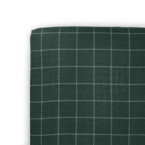 Evergreen Plaid Cotton Muslin Crib Sheet | Crib Essentials | Little Unicorn USA