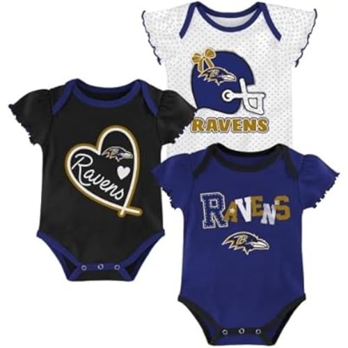 Outerstuff NFL Teams Newborn Baby and Infant Short Sleeve Bodysuit 3-Pack (0-18M)