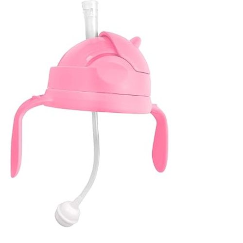 3-in-1 Weighted Straw Sippy Cup Conversion Kit for Comotomo Bottles | Versatile, Leak-Proof - Easy-to-Use Solution for Babies and Toddlers | Compatible with 5oz & 8oz Bottle (Pink)