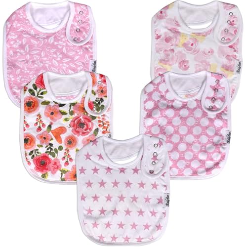 KiddyStar Organic Cotton Baby Bibs for Boys & Girls – Soft, Absorbent Teething & Drool Bibs - Adjustable Snaps for Toddlers