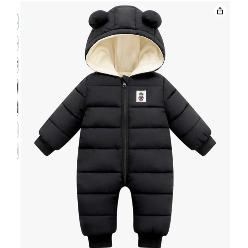 Baby Boy Snowsuit Newborn girl Winter Coat Toddler jacket Clothes | Unisex boys girls items hoodie toddler fleece snow suits for infant jumpsuit warm outfits 0-6M, 6-12M, 12-18M,18-24M options