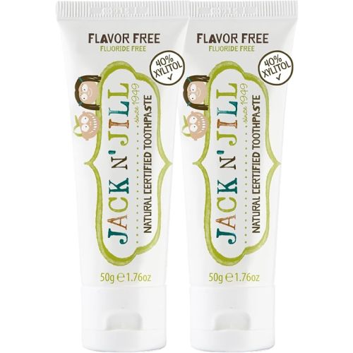 Jack N' Jill Natural Toothpaste, Flavor Free, 1.76 oz (Pack of 2)