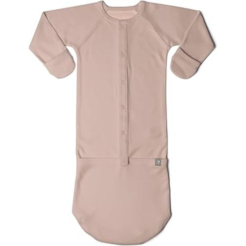 goumikids Viscose Made from Bamboo Organic Cotton Convertible Baby Gown Rose