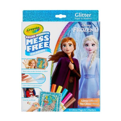 Crayola Color Wonder Glitter Coloring Kit - Disney Frozen 2: Mess Free Coloring Book for Creative Thinking & Shapes