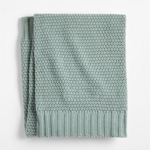 Bubble Knit Verte Green 100% Organic Cotton Baby Stroller Blanket