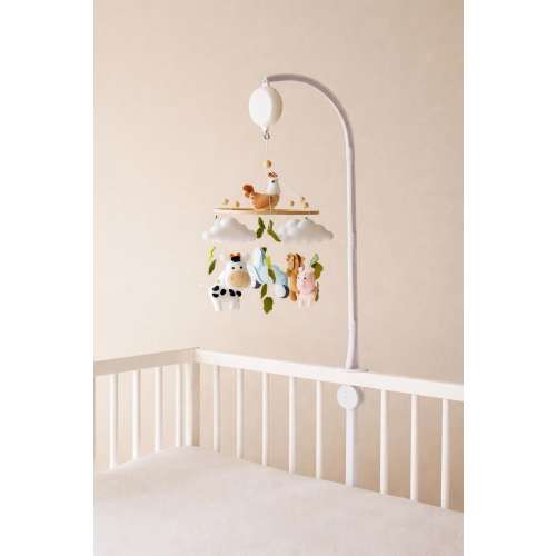 Baby Mobile Hanger with Music Box | Crib Mobile Arm & Mount | Nursery Mobile Attachment with 35 Melodies