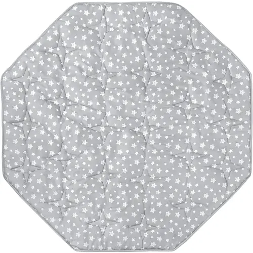 Octagon Playpen Mat Grey, Non Slip 8 Panel Playpen Mattress Mat Fits Regalo Extra Large Play Yard and hiccapop XL 69" Baby Playpen, Grey Star Octagon Playard Pad