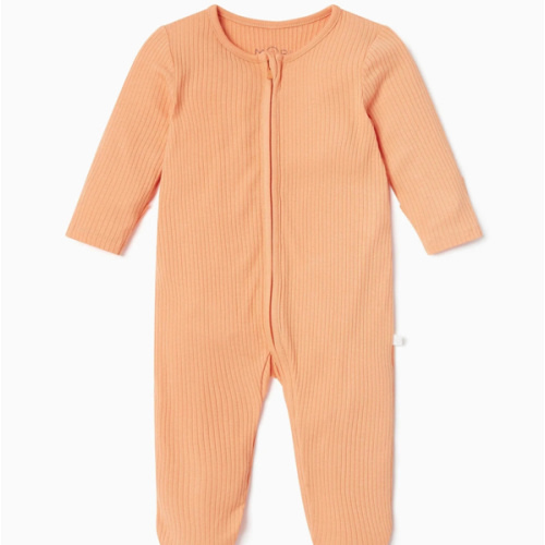 Ribbed Clever Zip Footed Baby Pajamas Ribbed Blue / Newborn