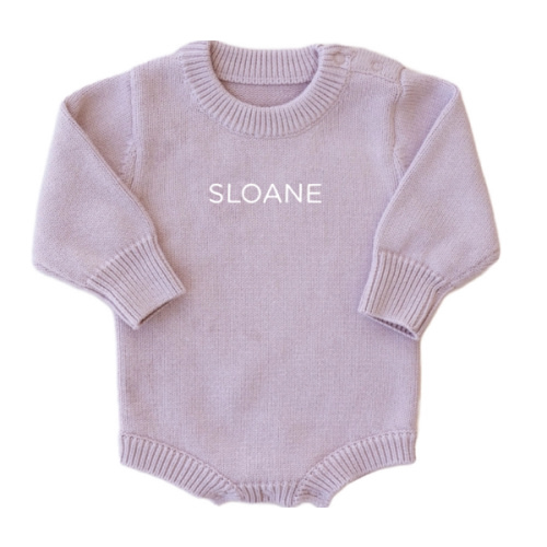 Personalized Knit Sweater Bubble Romper | Solid
