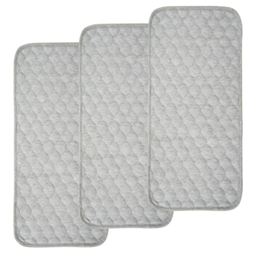 BlueSnail Quilted Thicker Waterproof Changing Pad Liners 3 Count(Gray 13” x 27”)