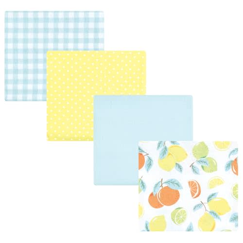 Hudson Baby Unisex Baby Cotton Flannel Receiving Blankets, Citrus Mint, One Size