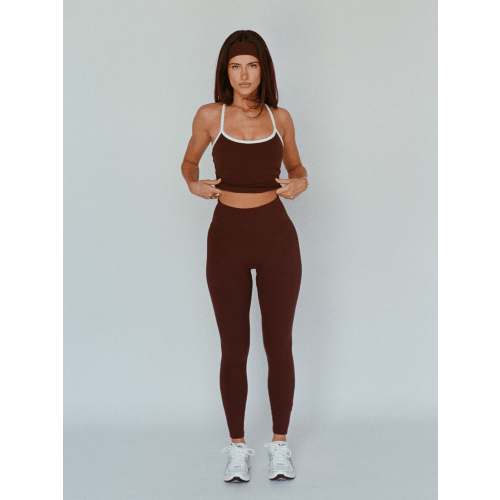 organic cotton leggings - chocolate brown