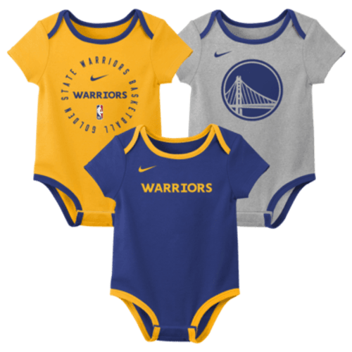 Golden State Warriors Baby Nike NBA 3-Pack Bodysuit Set