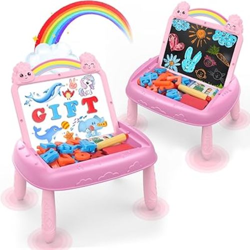 Gifts for 1-2 Year Old Girls, Toddlers Unicorn Toys with Magnetic Letters and Numbers, Portable Preschool Learning and Educational Toys for 1-2 Year Old Toddler Girl Birthday Gifts(Pink)