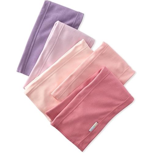 Bailey 5-Pack Burp Cloths 100% Organic Cotton Knit for Newborn & Baby Boys & Girls, Pink, One Size