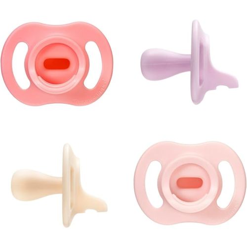 Tommee Tippee Ultra-Light StayPut Pacifier, One-Piece Silicone Design, 0-6m, 4 Pack