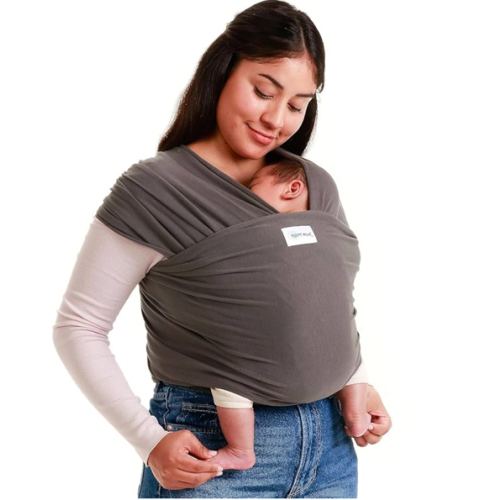 Sleepy Wrap Stretchy Ergonomic Baby Carrier Sling for Newborns to Toddlers - Hands-Free Lightweight Baby Wrap 7-35 lbs (Dark Grey)