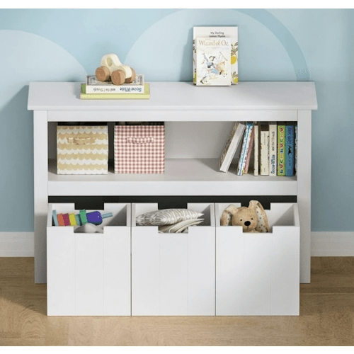 3 Drawers Toy Organiser Display Bookshelf in Yellow