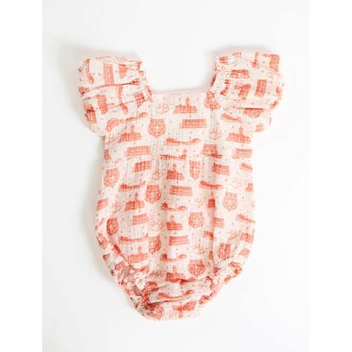 Clemson Team Toile Puff Sleeve Onesie