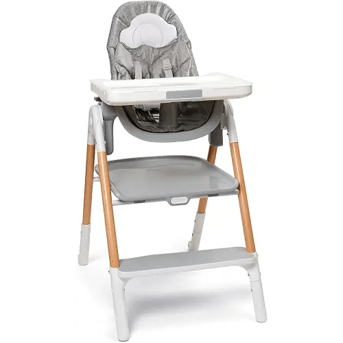 Skip Hop Baby High Chair 2-in 1 Convertible High Chair, Sit-to-Step, Grey/White