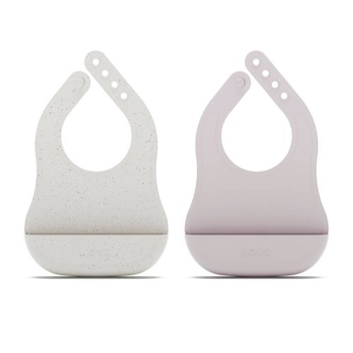 Lalo 2pk Silicone Bibs - Sage