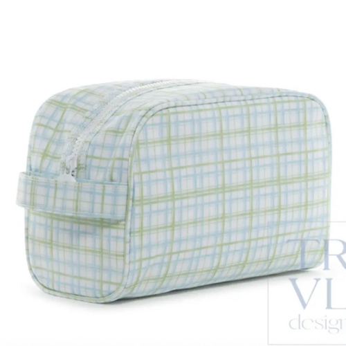 Dopp Bag - Stowaway Toiletry Bag - Classic Plaid Green