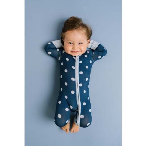 Navy Polkadot Bamboo Sleeper