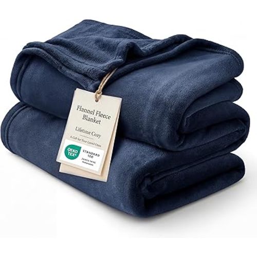 Bedsure GentleSoft Bedding Fleece Blanket for Girls and Boys - Soft Cozy Cute Small Throw Blankets for Travel, 43x55 Inches, Navy