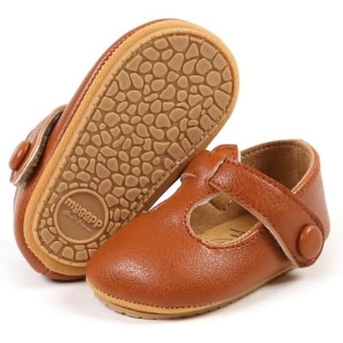 QWZban Baby Shoes Mary Jane Flats Non Slip Soft Sole Infant Toddler Sneakers First Walkers Party Christmas Dress Shoes