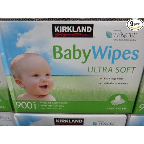 Kirkland Baby Wipes Unscented, 100 Count (Pack of 9)