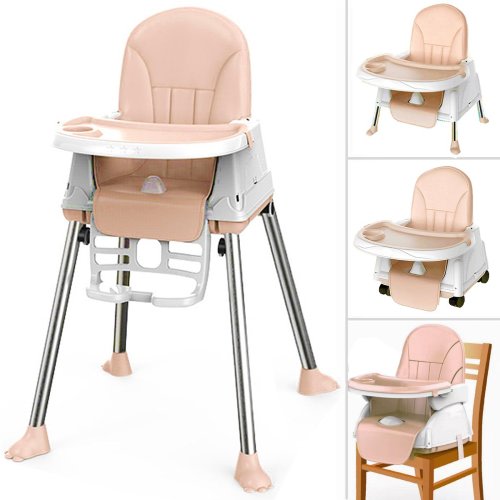 Baby Toddler Eat & Grow Convertible High Chair, 4-in-1 Multi-Stage High Chair, Adjustable High Chair with Adjustable Tray & Leg