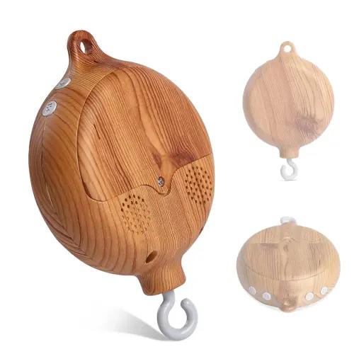 Crib Mobile Musical Box, HI BABY MONMENT Baby Rotary Mobile Crib,Imitation Wood Mobile Spinner for Crib 35 Lullabies Battery Operated with Rotating Hook Crib Mobile Motor,Volume Adjustable